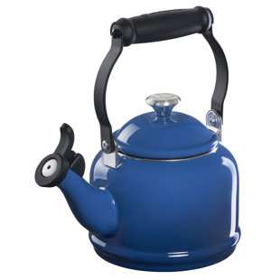 Blue Tea Kettle Stainless Steel Whistling Teapot - 2.6 Liter