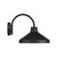 1-Light Outdoor Cone Wall Lantern Barn Light in Black with White Interior-100662194