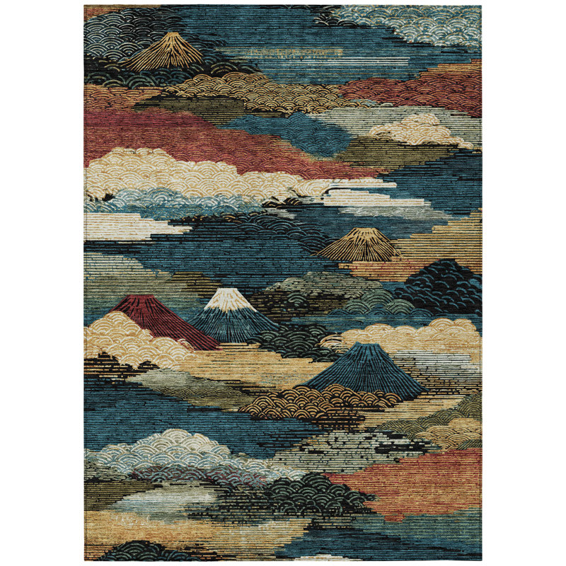 Machine Washable Indoor/Outdoor Chantille ACN2660 Lodge Rug, Black, 8' x 10'