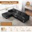 Modular Corduroy 303cm 3-seater Sofa With 1 Ottoman, No Assembly Required, With High Rebound Sponge-64427036