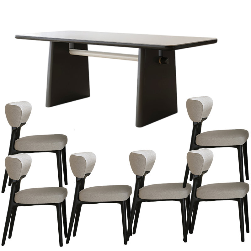 Ensemble de table de salle à manger rétro de style simple et familial, H 29,53 po x L 55,12 po x l 29,53 po