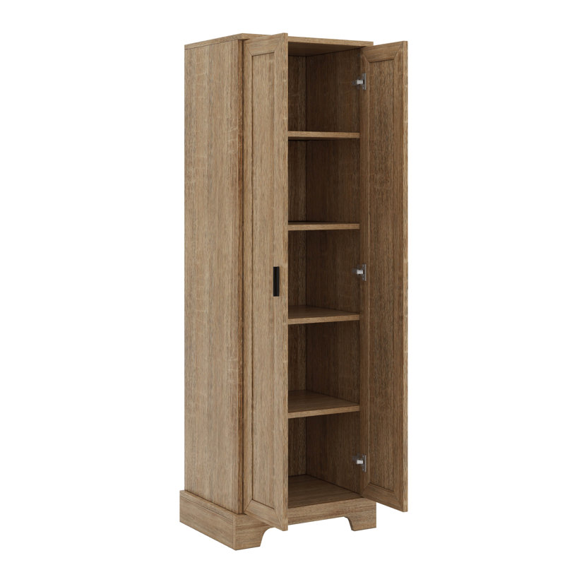 2-Door Storage Cabinet For Bathroom, Office, Adjustable Shelves, Brown