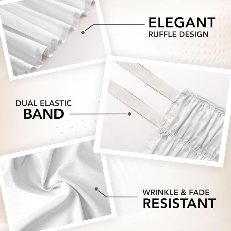 Twin Elastic Bed Ruffle - Easy Wrap Around Ruffle - Microfiber Bed Skirt With Adjustable Elastic Belt Tailored Drop - Hotel Quality Bedskirt, Fade Resistant