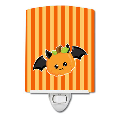 Éclairage de nuit en céramique citrouille bat Halloween