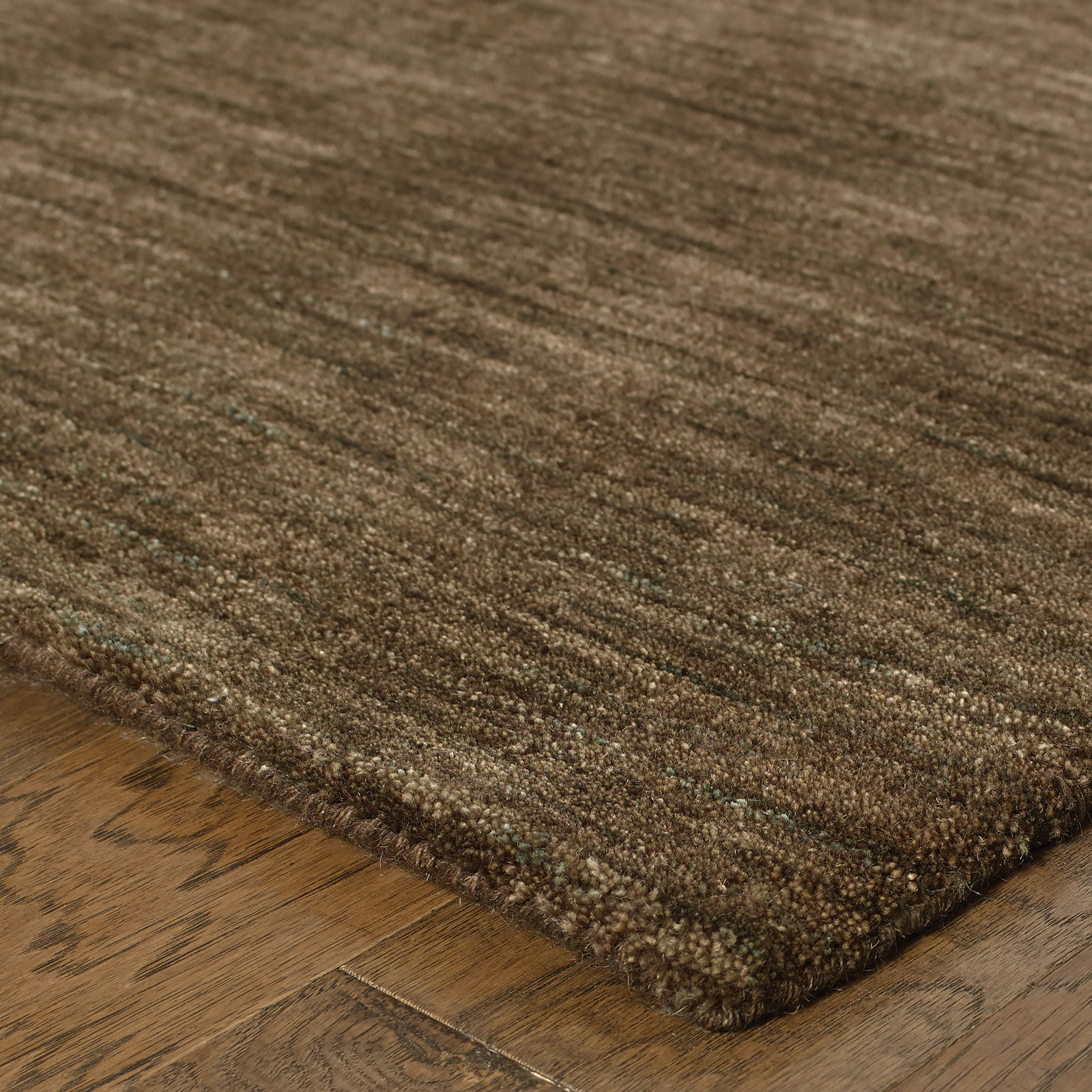 Nala Brown Hand-Tufted Wool Rug, Runner 2'6" x 8'