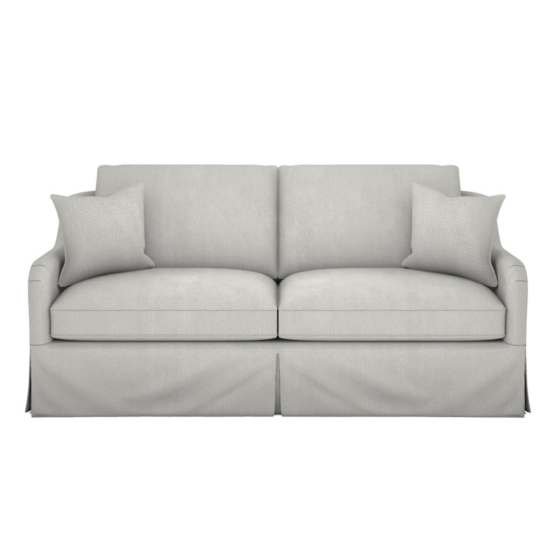 Fisher Waterfall Skirt Bench Seat Mid Sofa, Worthy Snow
