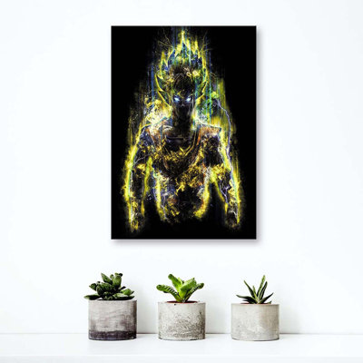 Goku The Anime Hero - No Frame Print on Canvas