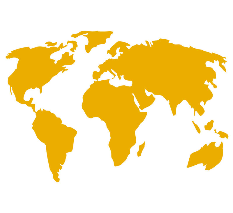 Décalcomanie murale carte du monde, H 22 po x l 32 po x P 0,01 po, Jaune signalisation