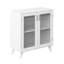 Armoire à 2 portes en verre pour le salon - blanc, tablette réglable, utilisation quotidienne blanche avec espace. Organisateur de rangement pour tablette. Polyvalent dans la cuisine et l'entrée. Construire. 27,1 po x 14,52 po x 32,5 po