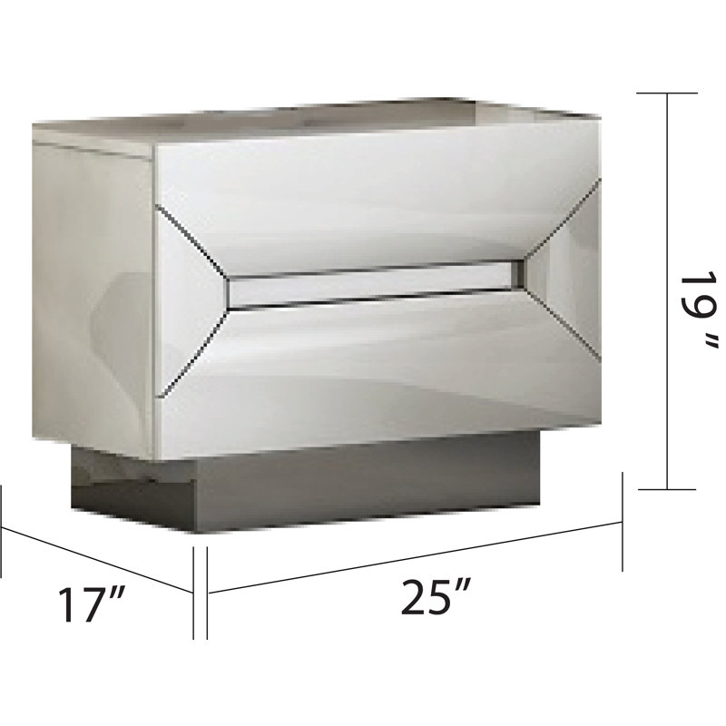 Table de chevet en bois manufacturé Anahat, Blanc