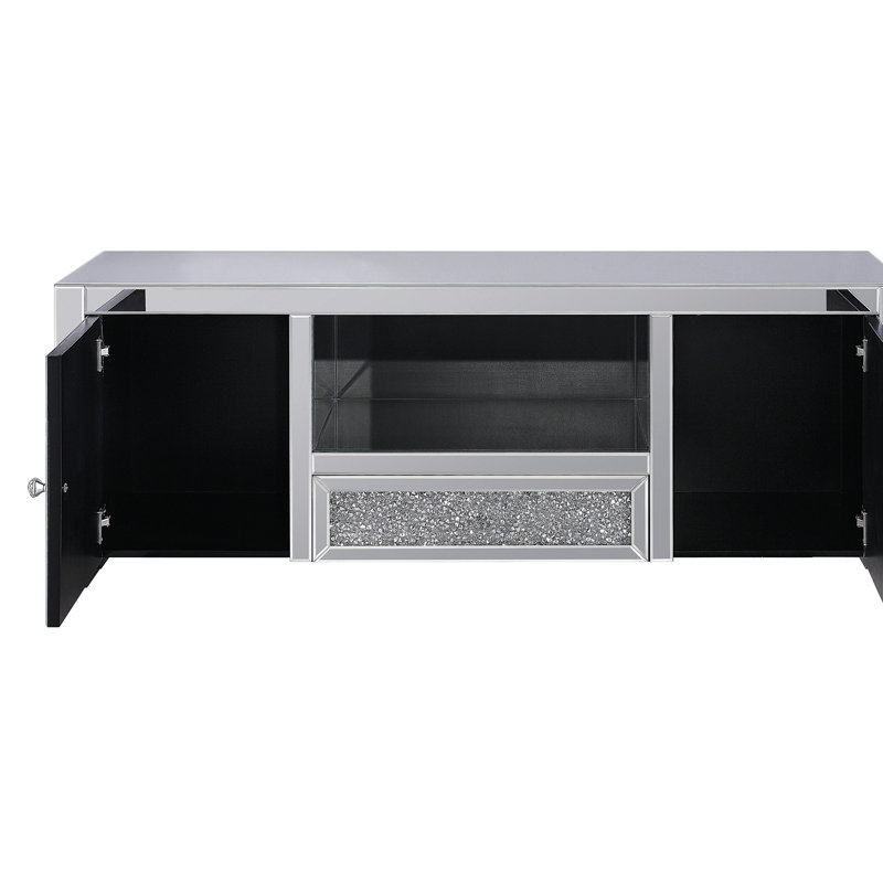 Meuble télé avec miroirs et faux diamants