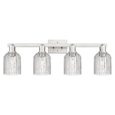 Downtown Urban - Franklin - 4 Light 32" Bath Vanity Light - Deco Swirl Shade