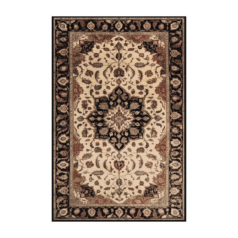 Tapis brun lavable à la machine, Rectangle 5 pi x 7 pi