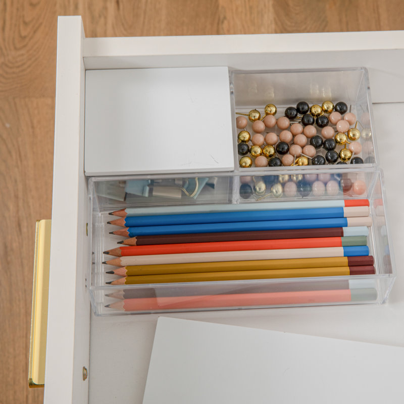 Clear Stackable Plastic Storage Bins with White Lids, 3 Pack