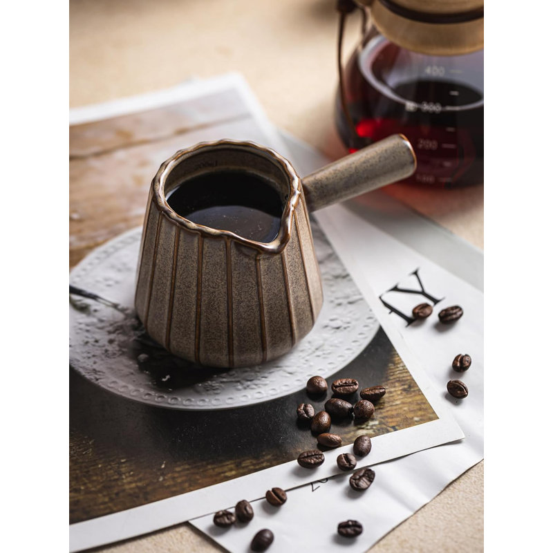 Tasse à mesurer 6 oz / 200 ml en céramique espresso - Double échelle, va au micro-ondes et au lave-vaisselle