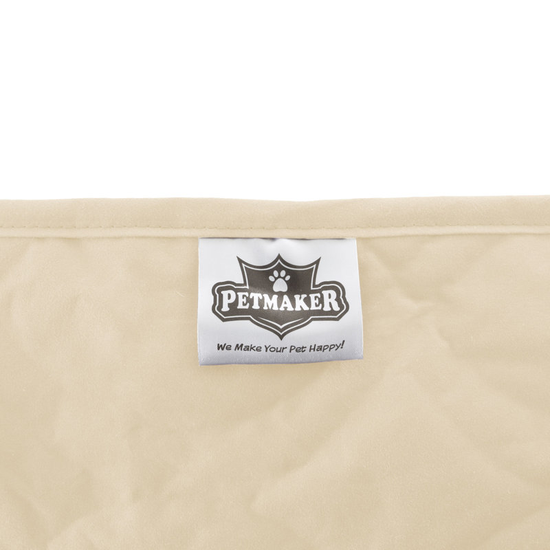 Tan Waterproof Polyester Loveseat Slipcover with Pockets