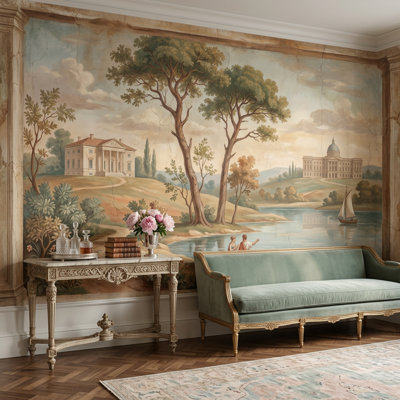 Décoration murale classique de style néo-classique amovible de style Fresco