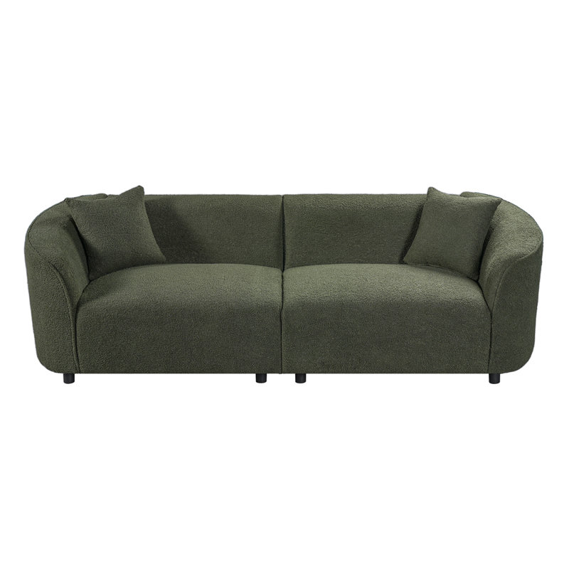 Canapé courbé contemporain, Polyester vert