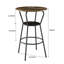Ensemble de table de bar ronde et tabouret avec tablette, tabouret rembourré avec dossier