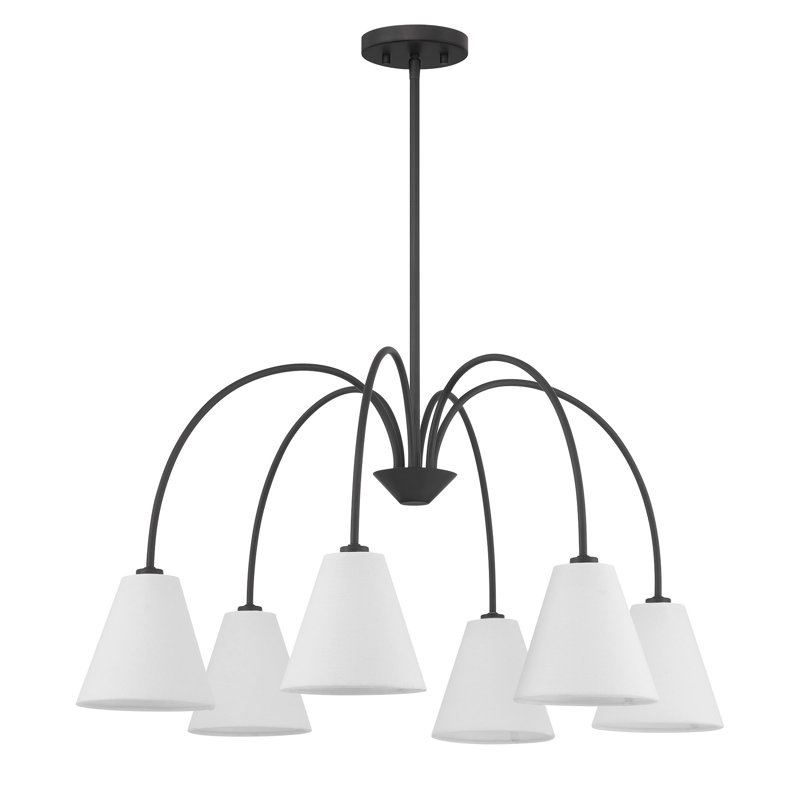 Orestis 6-Light Chandelier in Matte Black, Matte Black