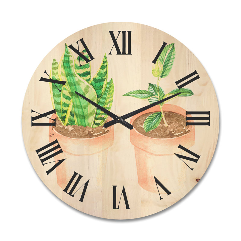 Horloge murale Sansevieria and Ficus, Très grand