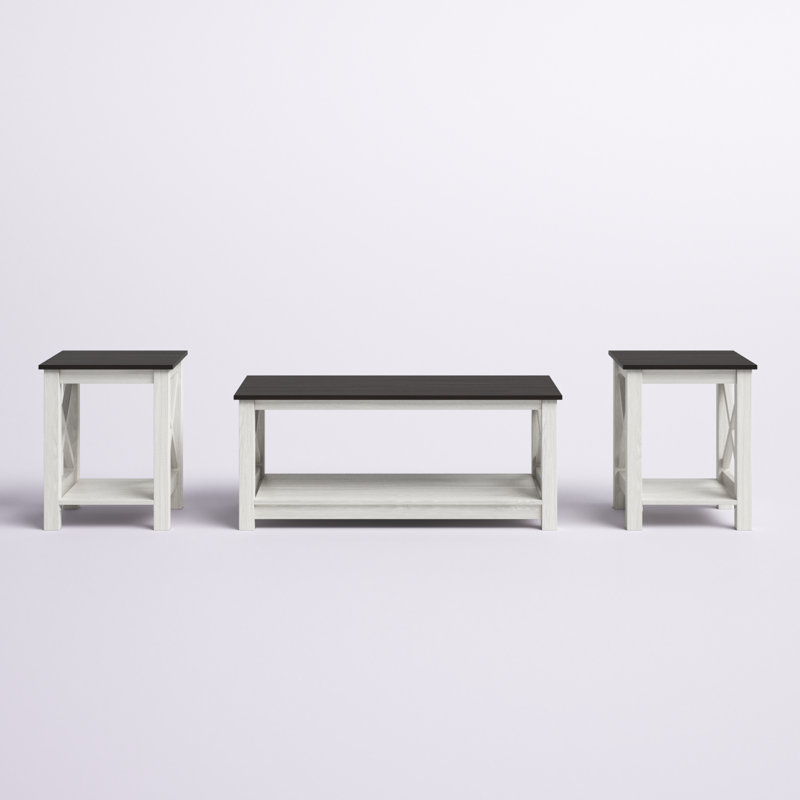 Ensemble de tables basses 3 pièces Velda, Noir