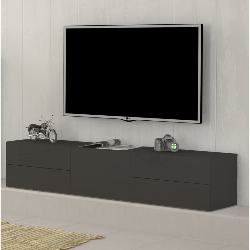 Ahanu TV Stand for TVs up to 75", Glossy Anthracite