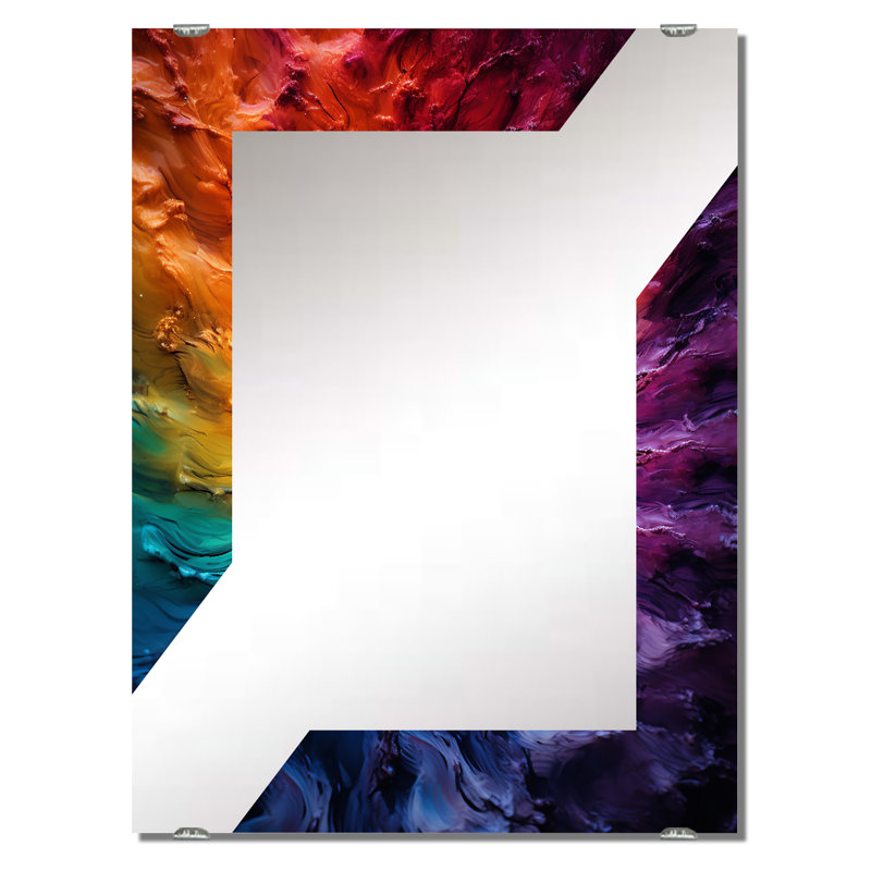 Mundt - Miroir mural fractal abstrait, 32 po x 24 po
