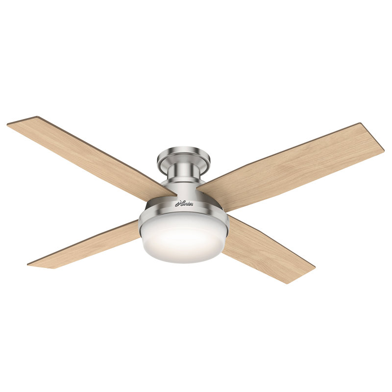 Ventilateur de plafond avec lumières DEL Pollman, Bois naturel