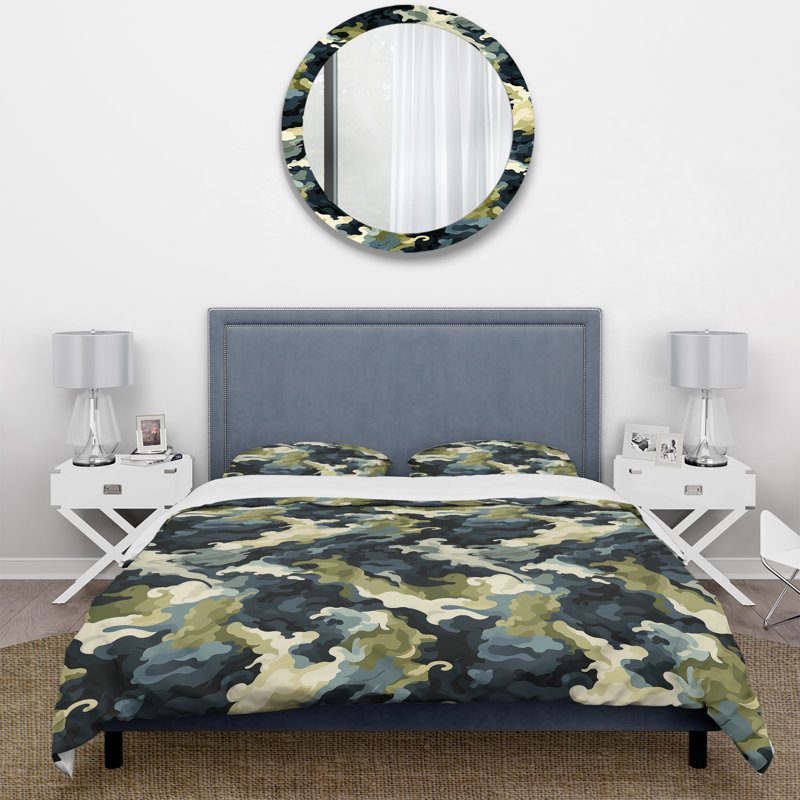 Ensemble de housse de couette Retro Revival - Camouflage, Housse de couette simple + 1 taie décorative stan