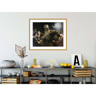 «Belshazzar's Feast» par Rembrandt van Rijn - Estampe numérique encadrée