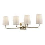4 - Light Dimmable Silver Leaf Polished Nickel Vanity Light