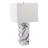 24X12" Alabaster Pieces Table Lamp, White