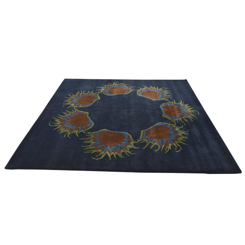 Rectangle Pineland Navy Blue Rug