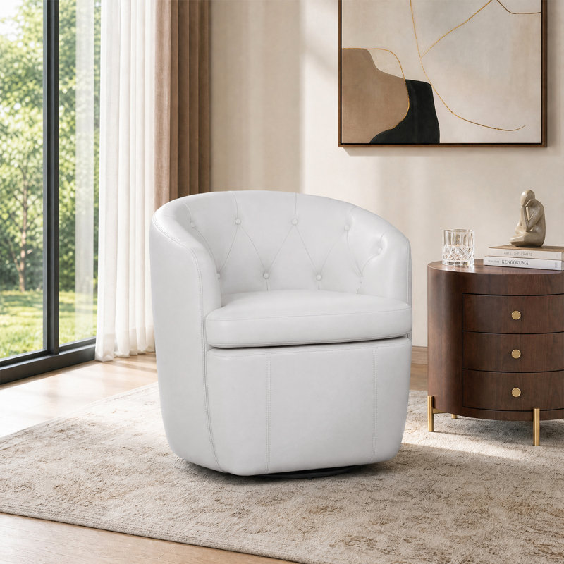 Fauteuil demi-tonneau pivotant Classic, Blanc