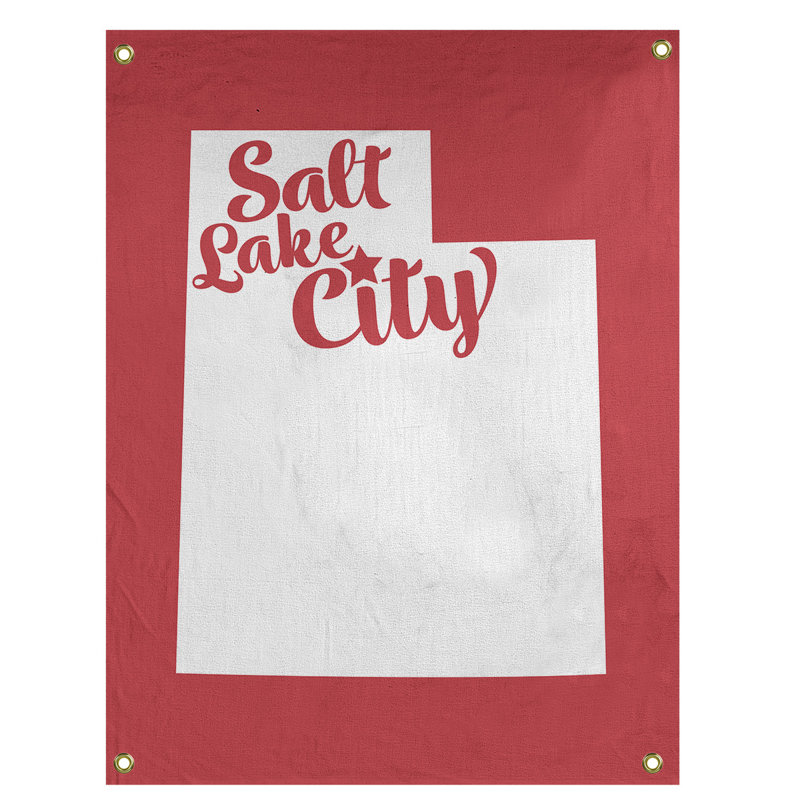 Tapisserie murale en utah salt lake city, H 36 po x l 26 po, Rouge
