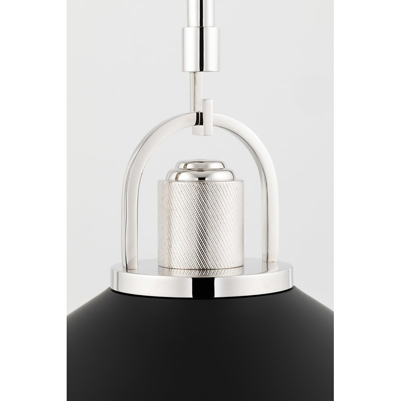 Syosset 1 - Light Dimmable Armed Sconce, Polished Nickel, Black