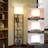 Floor Lamp With Shelves Sector Corner Shelf Lamp With 3 Colour Temperature Bulb With Linen Lampshade Bookshelf Corner Display Lamp(Black)