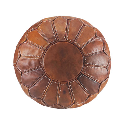 Oh Upholstered Full Grain Leather Ottoman