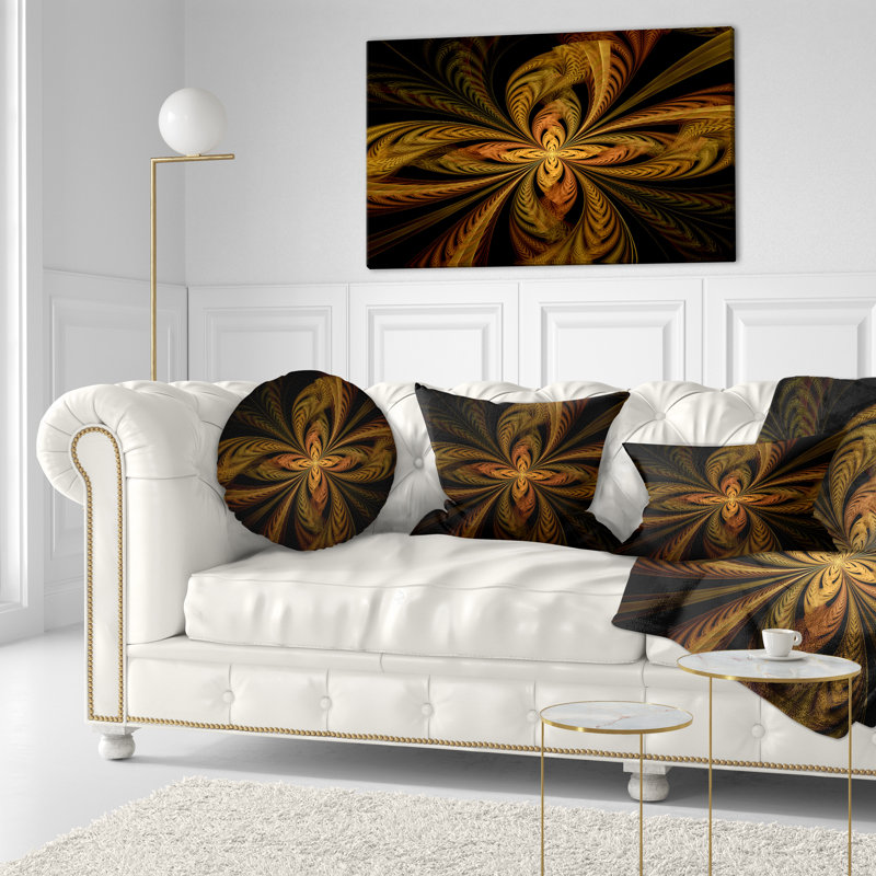 Colorful Fractal Flower Pattern - Abstract Printed Throw Pillow