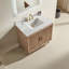 Meuble-lavabo de salle de bain autoportant 36 po entièrement assemblé en bois massif avec plateau blanc d'ingénierie entièrement assemblé