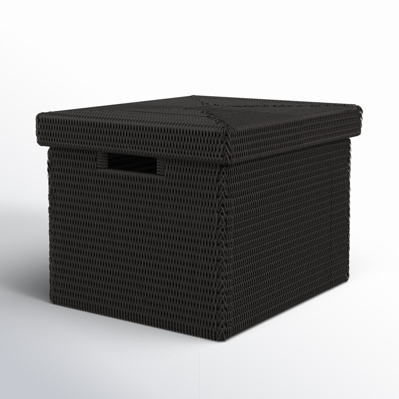 Handwoven Burmese Rattan Rectangle Storage Box with Lid