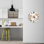 Horloge murale géométrique en verre trempé, horloge d'art abstrait beige, vert et brun, horloge minimaliste moderne, décor de maison, idée cadeau