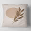 Carré, abstrait terre cuite soleil et lune avec feuille tropicale - coussin décoratif imprimé moderne-60157983