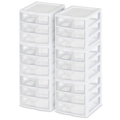 Rangement en plastique 3 tiroirs Sterilite Clearview