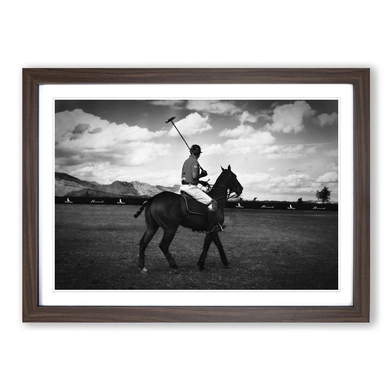 Polo Horse Framed Print, Walnut