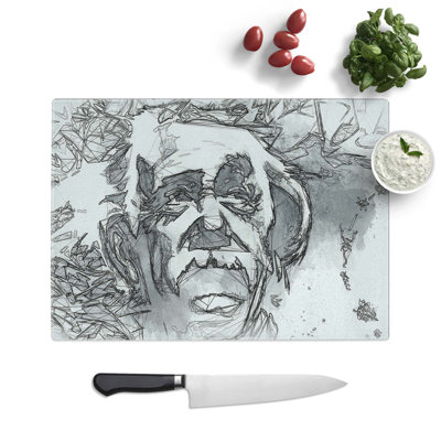 Tempered Glass Albert Einstein Graffiti Chopping Board