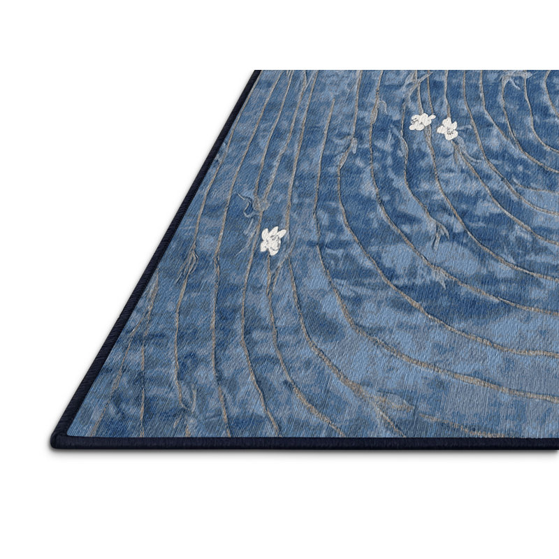 Machine Washable Gray Area Rug, Square 4'