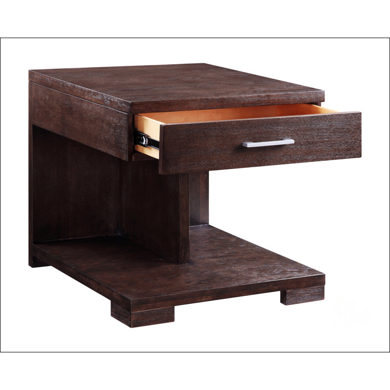 Walnut Finish End Table