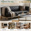 Canapés spacieux, 100 % PU et structure en bois, Chesterfield moderne pour la maison-766870878
